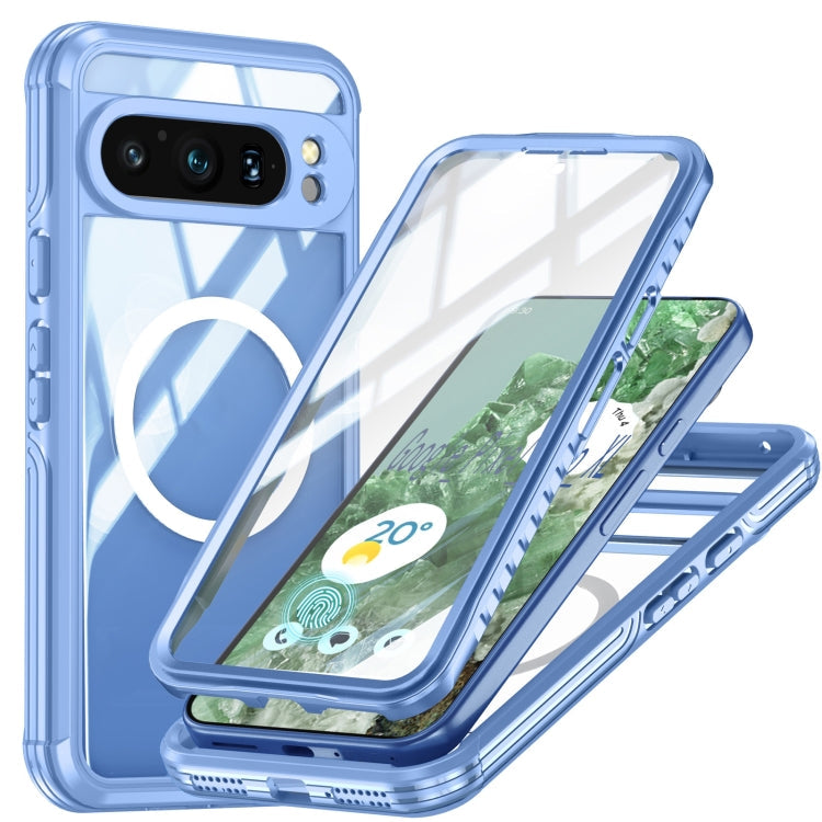 For Google Pixel 9 / 9 Pro RedPepper Transparent IP54 Life Waterproof Phone Case(Blue)