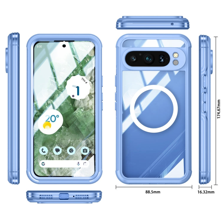 For Google Pixel 9 / 9 Pro RedPepper Transparent IP54 Life Waterproof Phone Case(Blue)