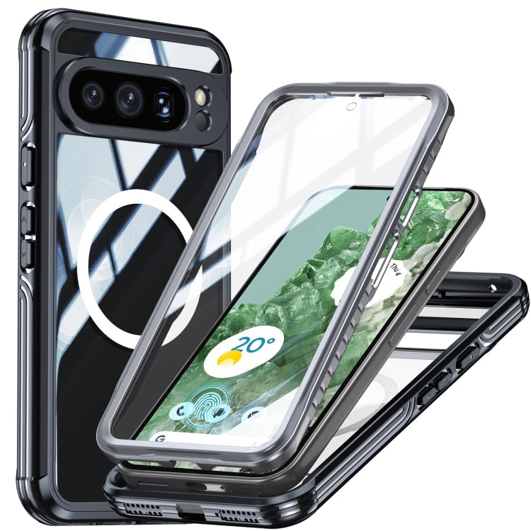 For Google Pixel 9 / 9 Pro RedPepper Transparent IP54 Life Waterproof Phone Case(Black)
