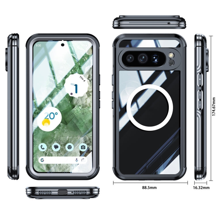 For Google Pixel 9 / 9 Pro RedPepper Transparent IP54 Life Waterproof Phone Case(Black)