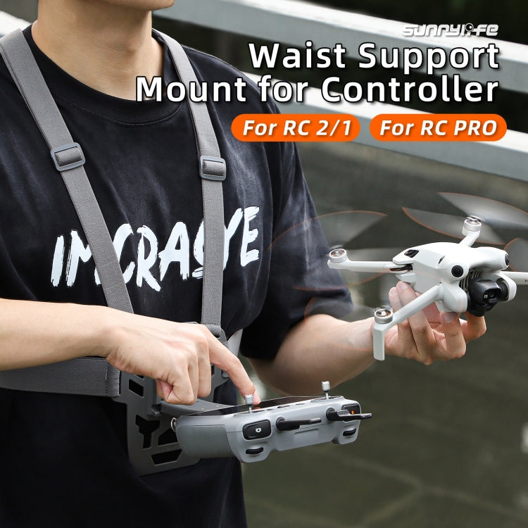 For DJI RC Pro Sunnylife Remote Control Waist Support Bracket Chest Strap(Grey)