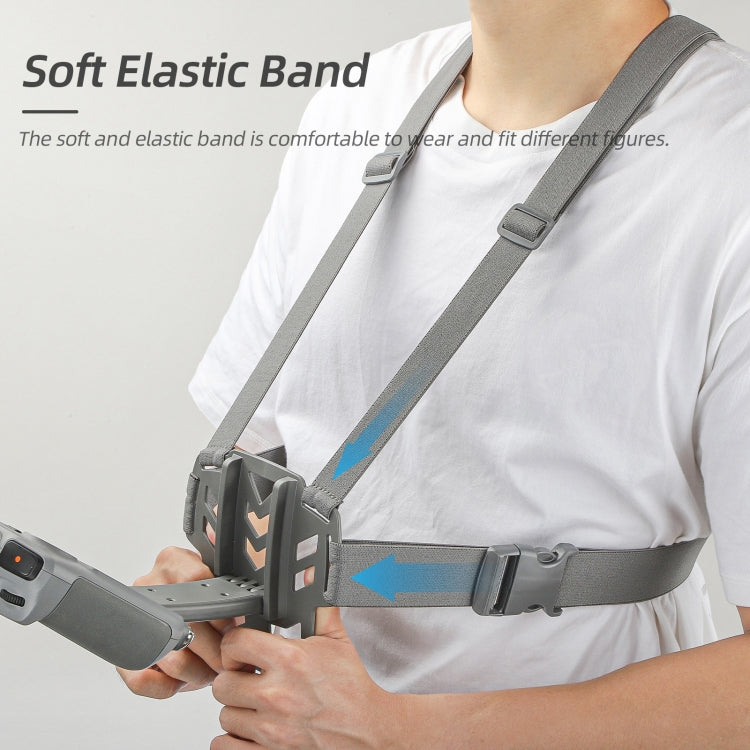 For DJI RC Pro Sunnylife Remote Control Waist Support Bracket Chest Strap(Grey)