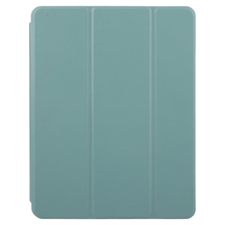 For iPad Pro 11 2025 / 2024 GEBEI Acrylic TPU 3-folding Rotating Smart Tablet Leather Case withh Pen Slot(Dark Green)