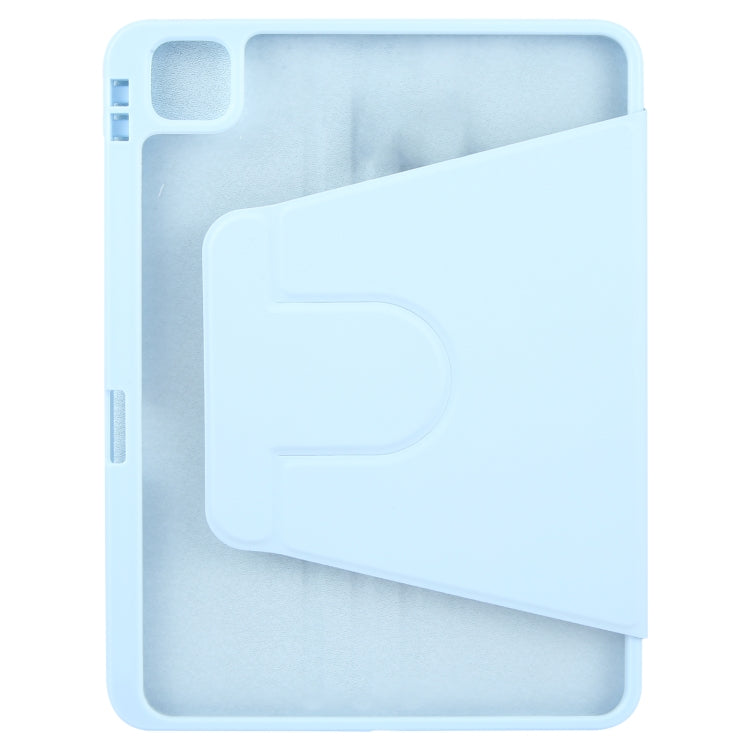 For iPad Pro 13 2025 / 2024 GEBEI Acrylic TPU 3-folding Rotating Smart Tablet Leather Case withh Pen Slot(Sky Blue)