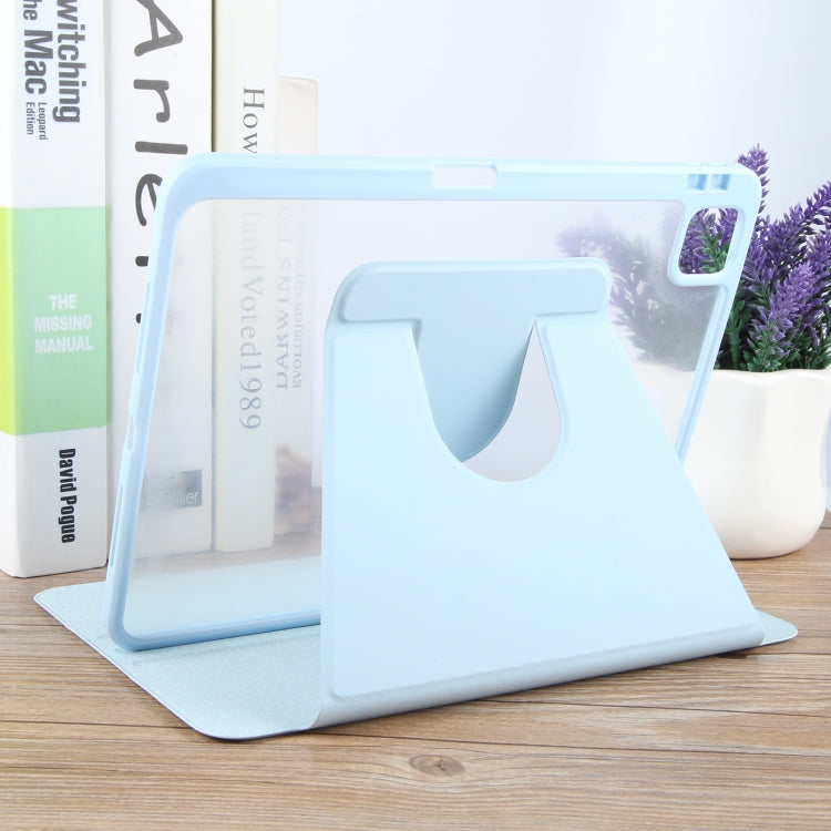 For iPad Pro 13 2025 / 2024 GEBEI Acrylic TPU 3-folding Rotating Smart Tablet Leather Case withh Pen Slot(Sky Blue)
