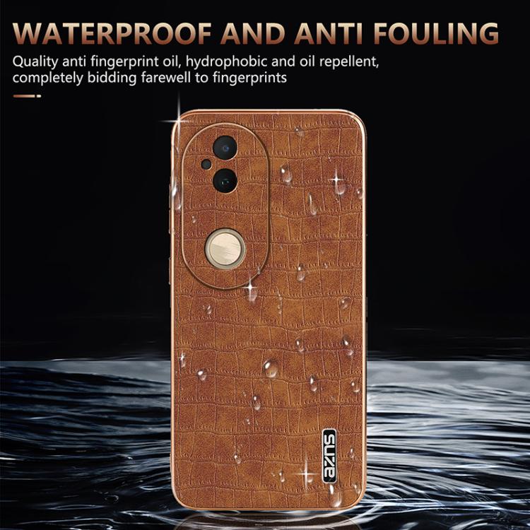 For vivo S20 AZNS Electroplated Frame Crocodile Texture Full Coverage Phone Case(Black)