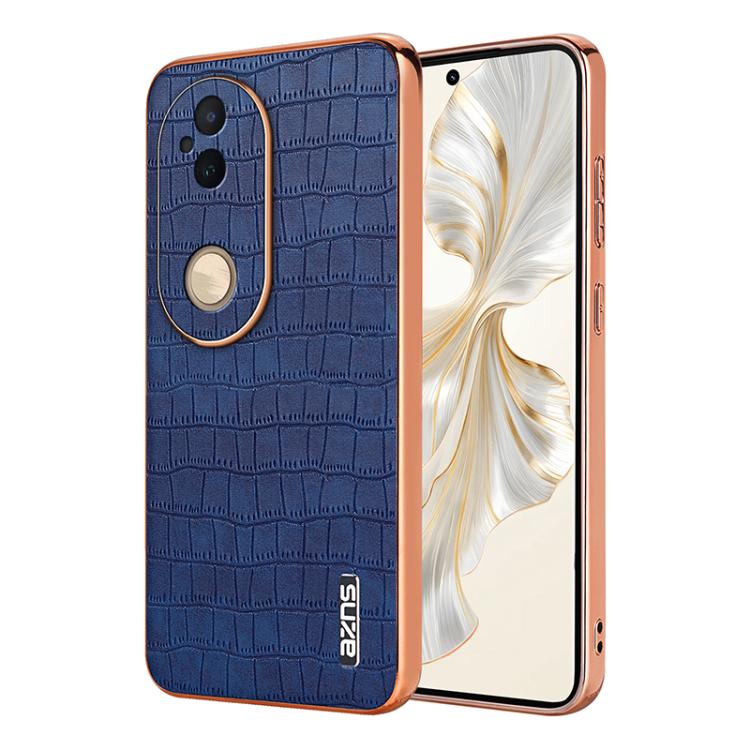 For vivo S20 AZNS Electroplated Frame Crocodile Texture Full Coverage Phone Case(Blue)