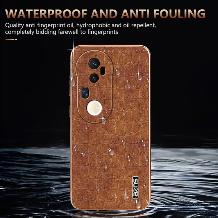 For vivo S20 Pro AZNS Electroplated Frame Crocodile Texture Full Coverage Phone Case(Green)