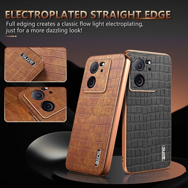 For Redmi K60 Ultra AZNS Electroplated Frame Crocodile Texture Full Coverage Phone Case(Green)