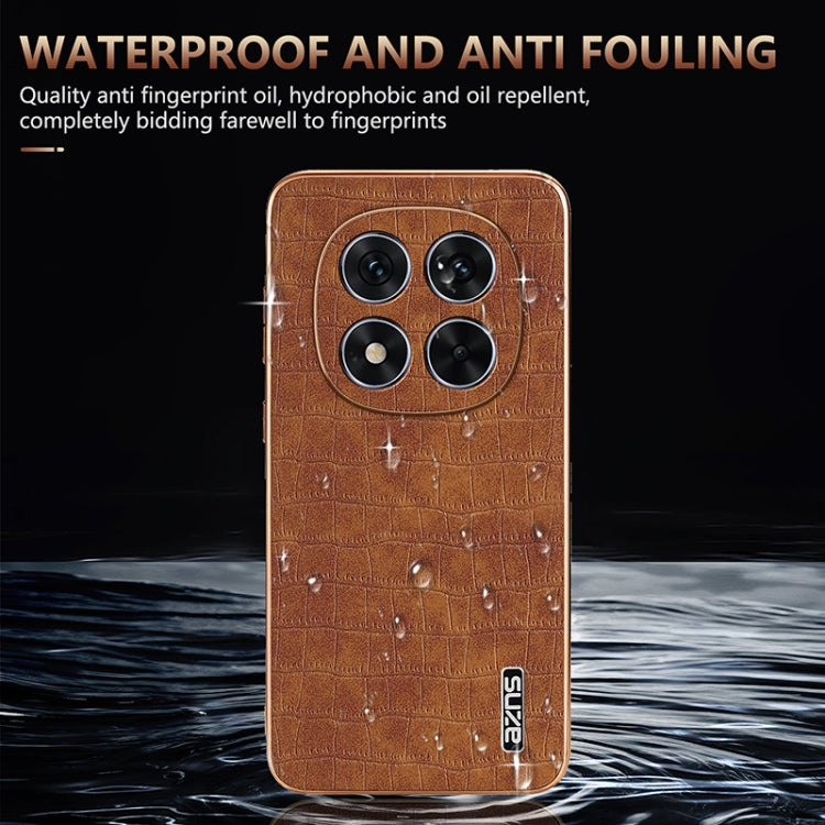 For Redmi Note 14 Pro 5G AZNS Electroplated Frame Crocodile Texture Full Coverage Phone Case(Blue)