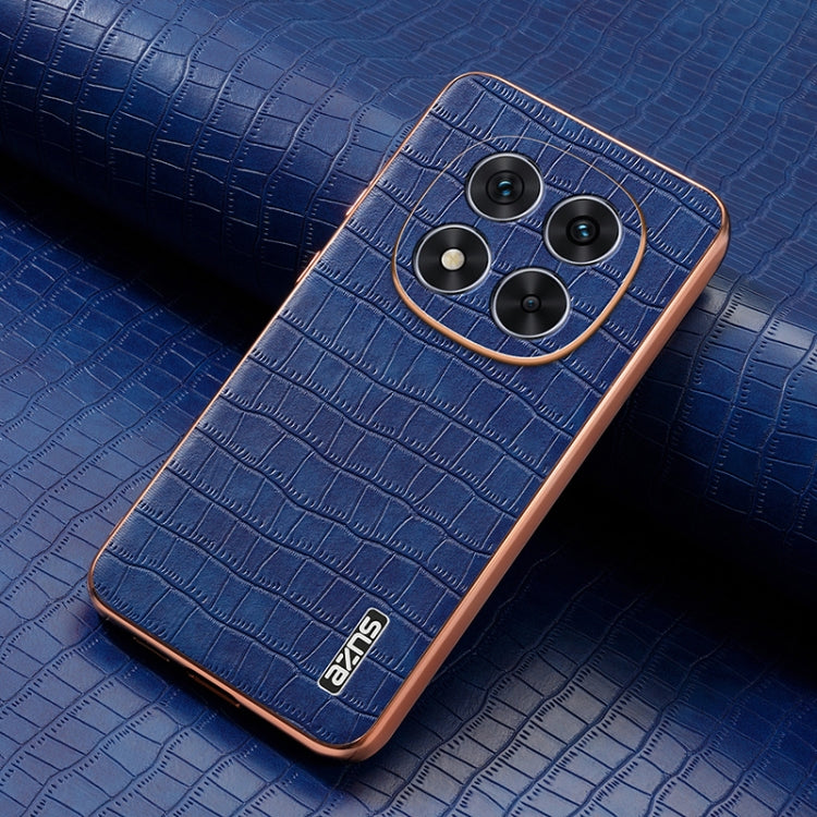 For Redmi Note 14 Pro+ 5G AZNS Electroplated Frame Crocodile Texture Full Coverage Phone Case(Blue)