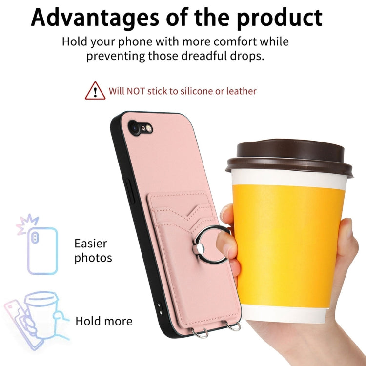 R20 Crossbody Rope Ring Card Holder Phone Case, For iPhone SE 2022 / SE 2020 / 8, For iPhone 13 Pro Max, For iPhone 13 Pro, For iPhone 13