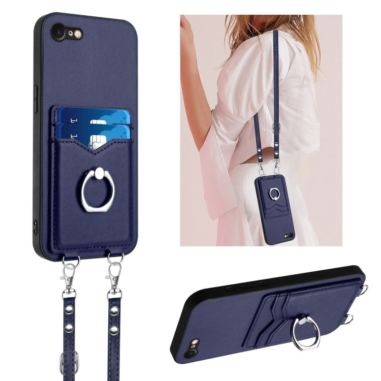 R20 Crossbody Rope Ring Card Holder Phone Case, For iPhone SE 2022 / SE 2020 / 8, For iPhone 13 Pro Max, For iPhone 13 Pro, For iPhone 13