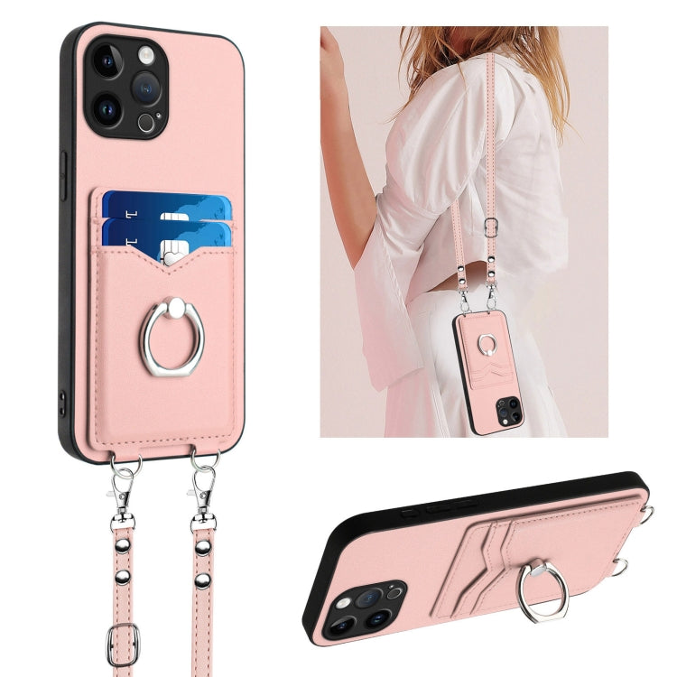 R20 Crossbody Rope Ring Card Holder Phone Case, For iPhone SE 2022 / SE 2020 / 8, For iPhone 13 Pro Max, For iPhone 13 Pro, For iPhone 13