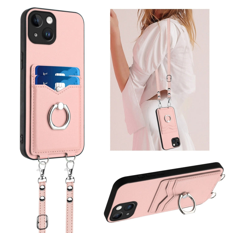 R20 Crossbody Rope Ring Card Holder Phone Case, For iPhone SE 2022 / SE 2020 / 8, For iPhone 13 Pro Max, For iPhone 13 Pro, For iPhone 13