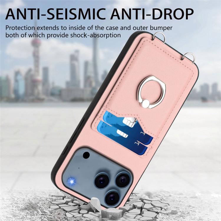 R20 Crossbody Rope Ring Card Holder Phone Case, For iPhone 17 Pro Max, For iPhone 17 Pro, For iPhone 17, For iPhone Air