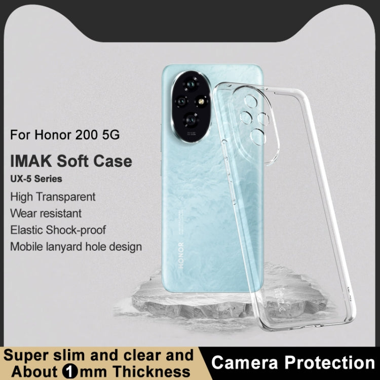 For Honor 200 5G imak UX-5 Series Super Slim Transparent Shockproof TPU Protective Case(Transparent)