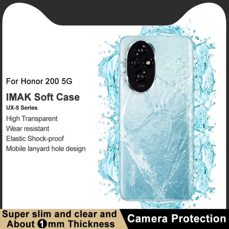 For Honor 200 5G imak UX-5 Series Super Slim Transparent Shockproof TPU Protective Case(Transparent)