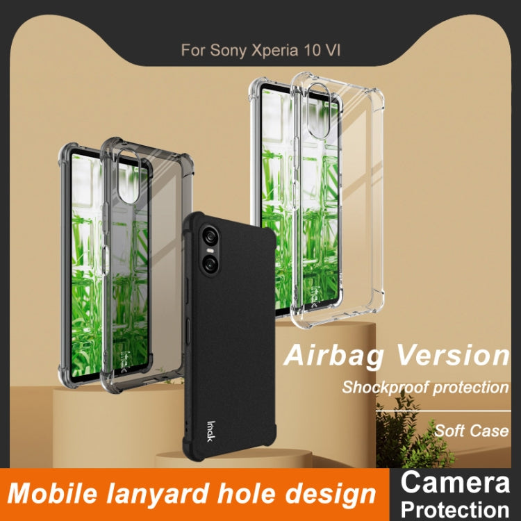 For Sony Xperia 10 VI imak Shockproof Airbag TPU Phone Case(Transparent Black)