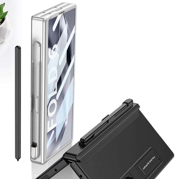 For Samsung Galaxy Z Fold6 GKK Integrated Full Coverage Magnetic Fold Phone Case with Pen Slot, Not Included Pen(Green)
