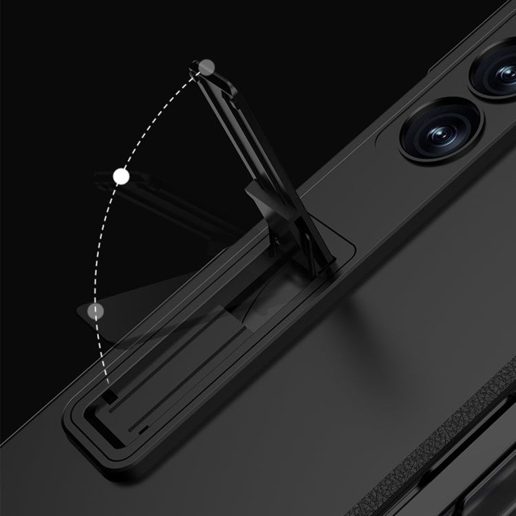 For Samsung Galaxy Z Fold6 GKK Integrated Full Coverage Magnetic Fold Phone Case with Pen Slot, Not Included Pen(Green)