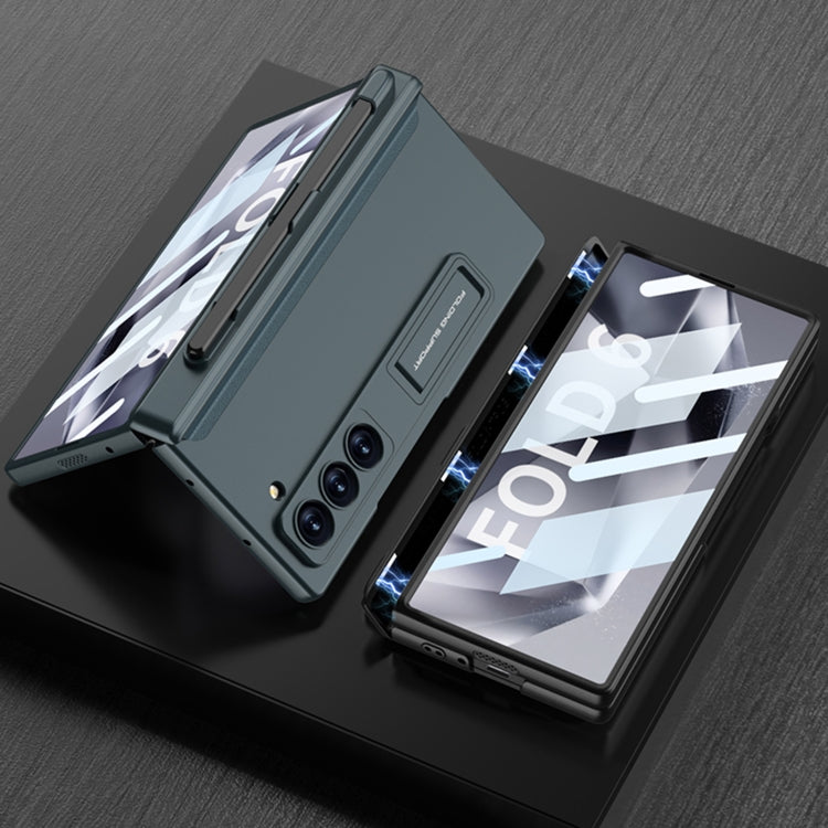 For Samsung Galaxy Z Fold6 GKK Integrated Full Coverage Magnetic Fold Phone Case with Pen Slot, Not Included Pen(Gold)