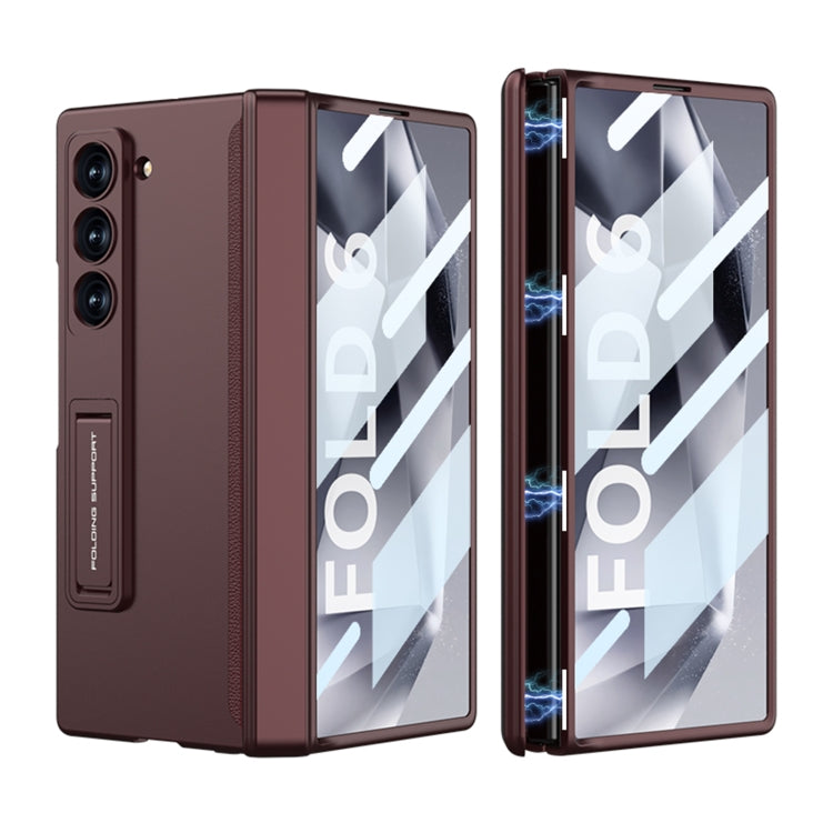 For Samsung Galaxy Z Fold6 GKK Integrated Full Coverage Magnetic Fold Phone Case(Wine Red)