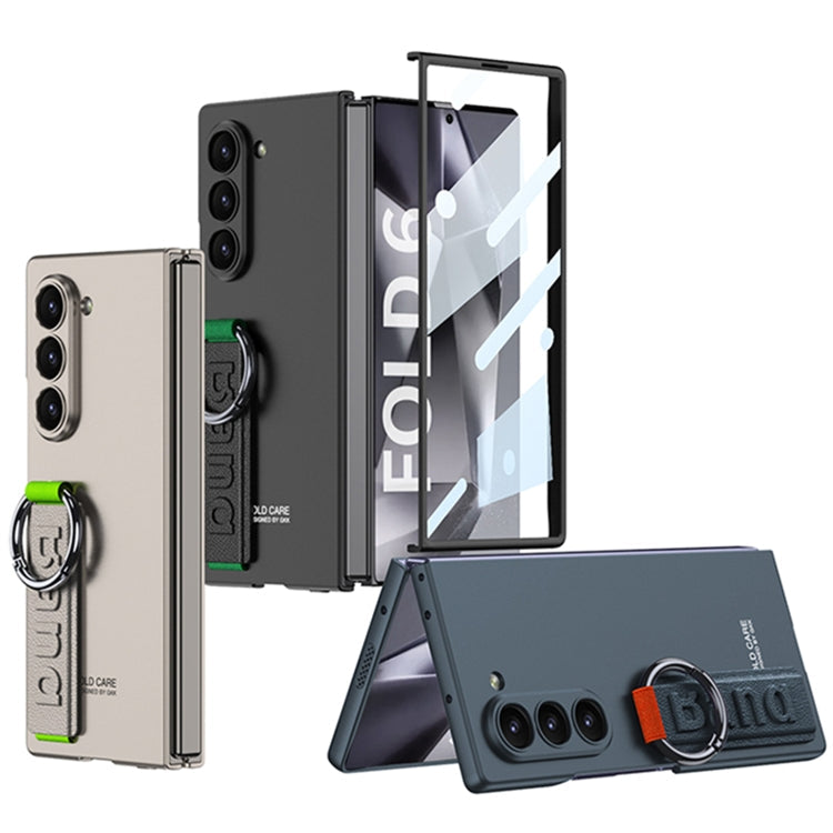 For Samsung Galaxy Z Fold6 GKK Integrated Accurate Hole Side Wrist Strap Ring Phone Case(Titanium Gray)