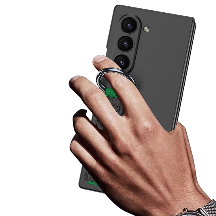 For Samsung Galaxy Z Fold6 GKK Integrated Accurate Hole Side Wrist Strap Ring Phone Case(Titanium Gray)
