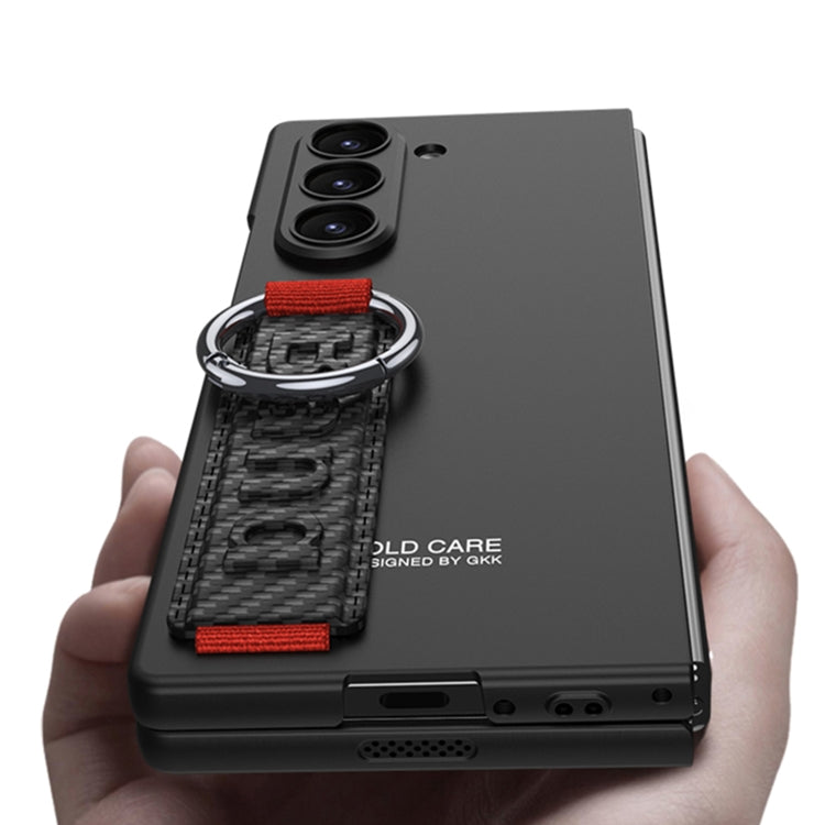 For Samsung Galaxy Z Fold6 GKK Integrated Accurate Hole Side Wrist Strap Ring Phone Case(Titanium Gray)