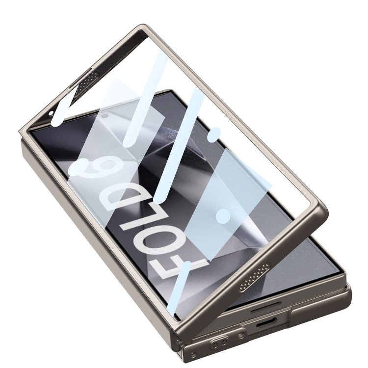 For Samsung Galaxy Z Fold6 GKK Integrated Ultra-thin Sliding Window Phone Case(Titanium Gray)