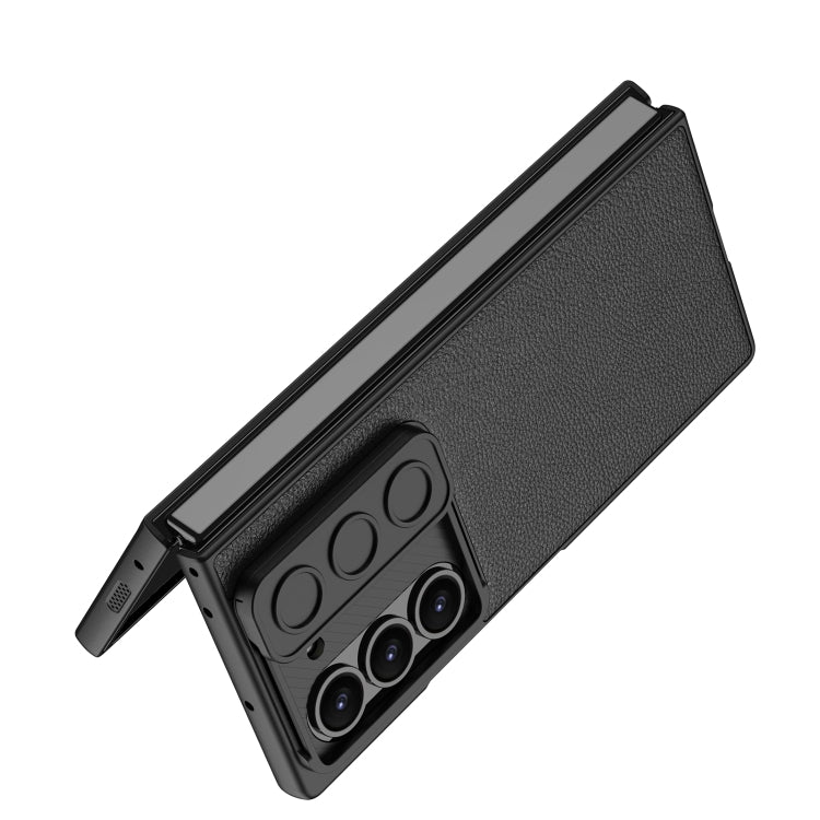 For Samsung Galaxy Z Fold6 GKK Integrated Ultra-thin Sliding Window Leather Phone Case(Silver)