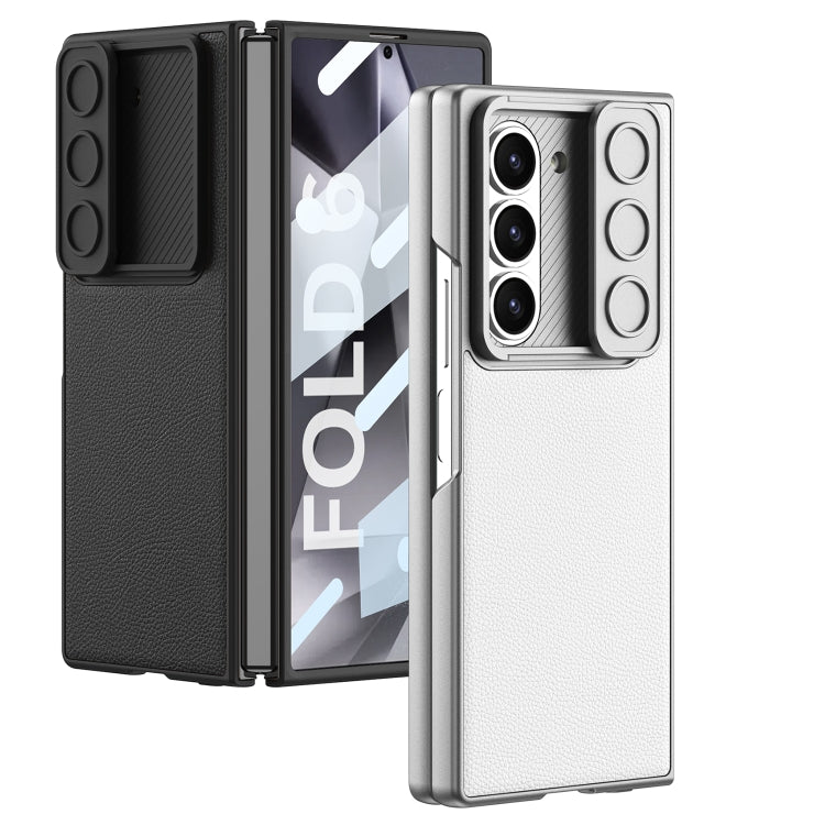 For Samsung Galaxy Z Fold6 GKK Integrated Ultra-thin Sliding Window Leather Phone Case(Titanium Gray)