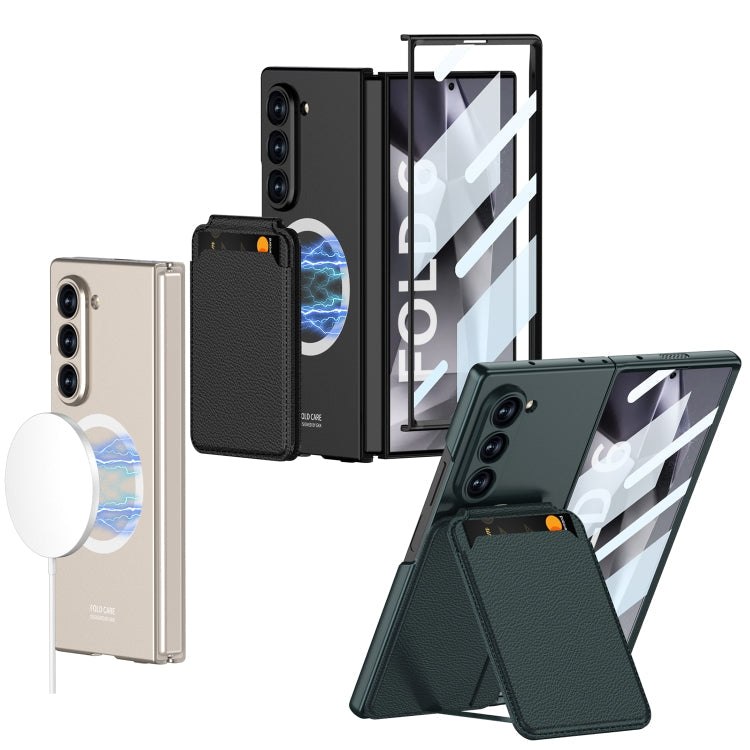 For Samsung Galaxy Z Fold6 GKK Integrated Magsafe Detachable Card Slot Phone Case(Black)
