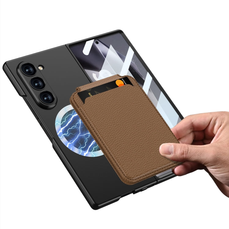 For Samsung Galaxy Z Fold6 GKK Integrated Magsafe Detachable Card Slot Phone Case(Carbon Fiber)