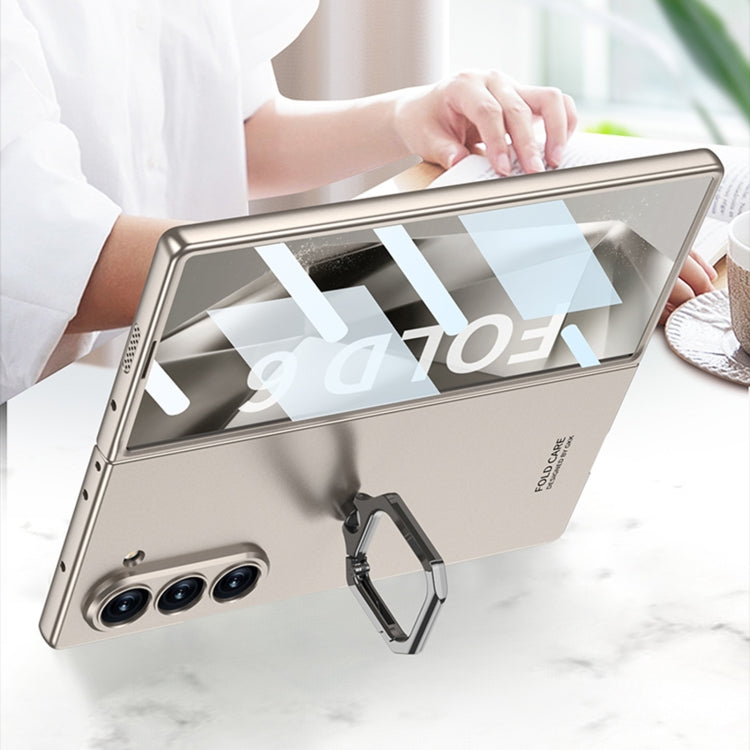 For Samsung Galaxy Z Fold6 GKK Integrated Accurate Hole Ultra-thin Square Ring Holder Phone Case(Silver)