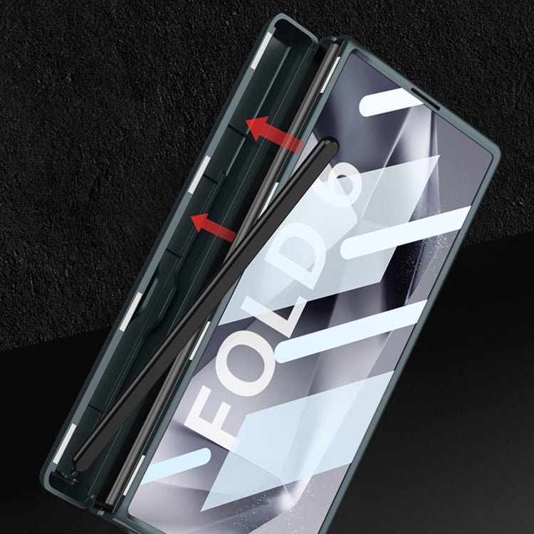For Samsung Galaxy Z Fold6 GKK Integrated Magnetic Full Coverage Flip Phone Case with Pen Box, Not Included Pen(Wine Red)