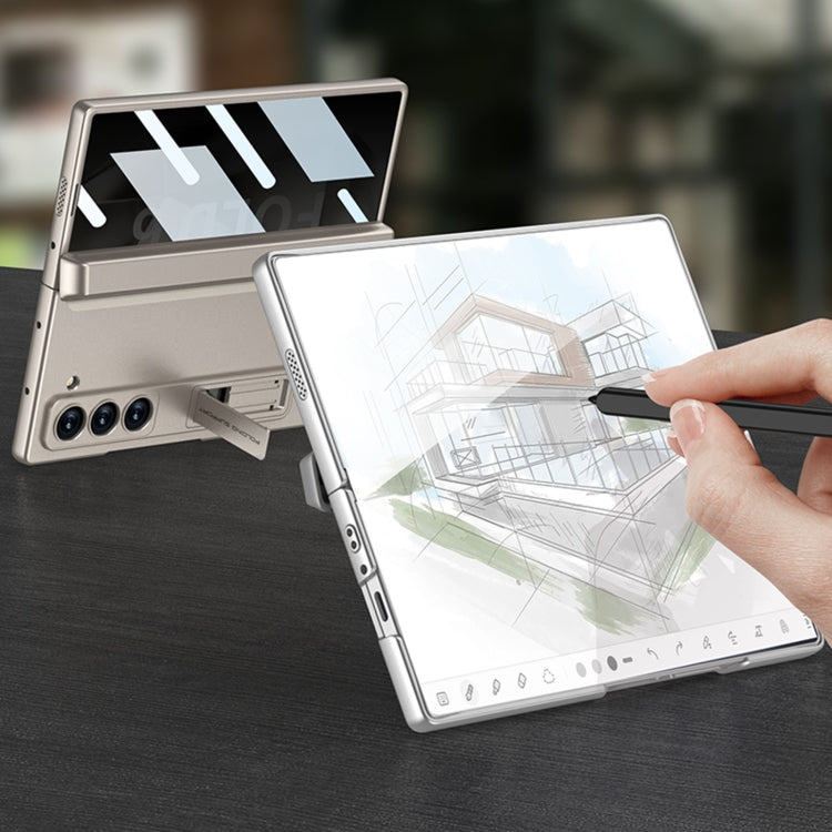 For Samsung Galaxy Z Fold6 GKK Integrated Anti Peep Full Coverage Magnetic Fold Phone Case with Pen Box, Not Included Pen(Black)