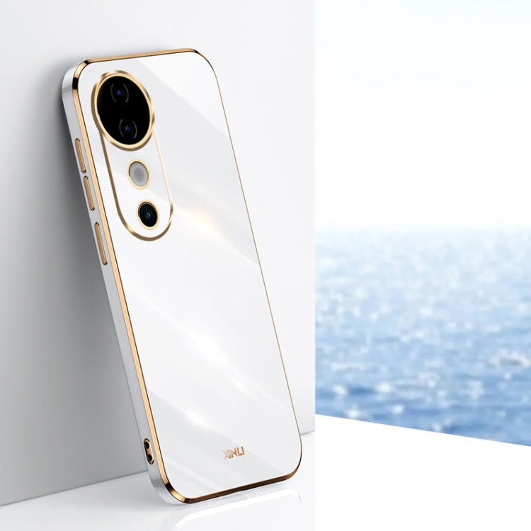 For vivo S19 XINLI Straight Edge 6D Electroplate TPU Phone Case(White)