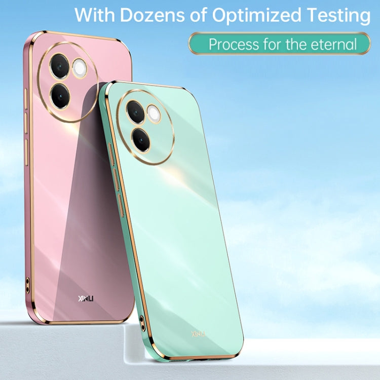 For vivo V30E XINLI Straight Edge 6D Electroplate TPU Phone Case(Mint Green)