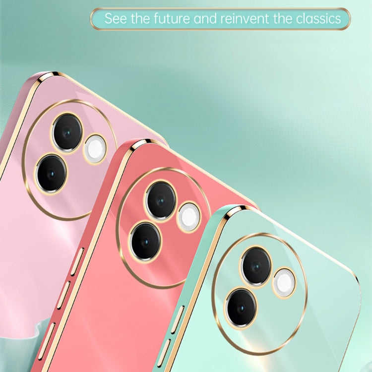 For vivo V30E XINLI Straight Edge 6D Electroplate TPU Phone Case(Mint Green)