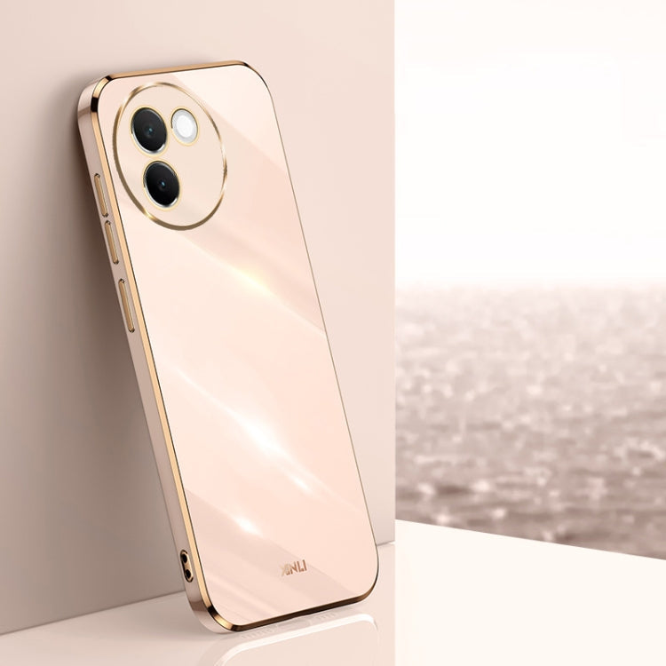 For vivo V30E XINLI Straight Edge 6D Electroplate TPU Phone Case(Pink)