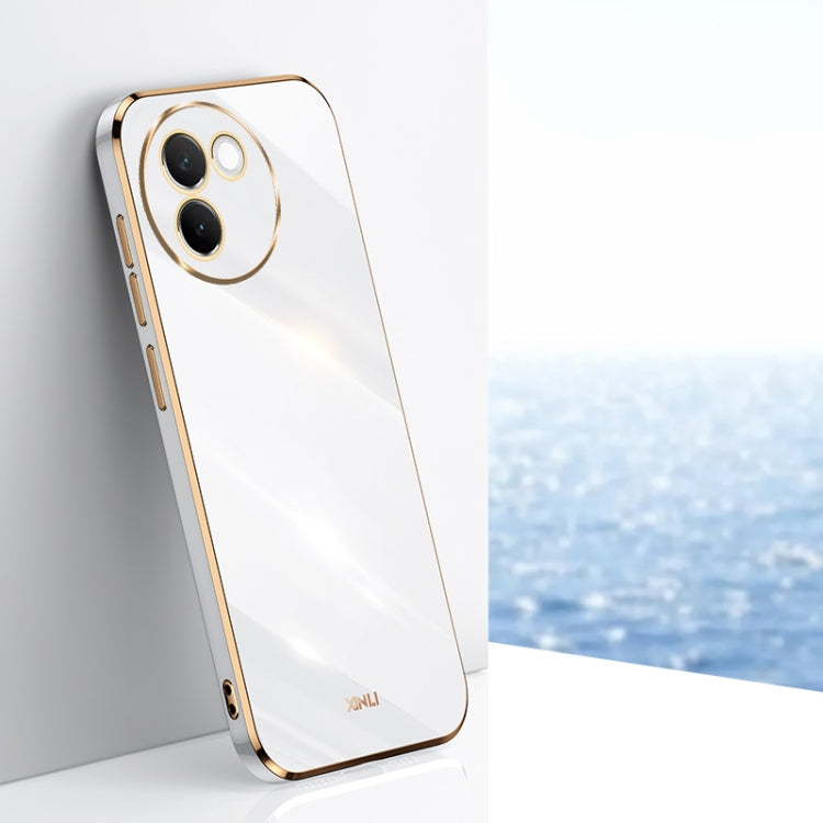 For vivo V30E XINLI Straight Edge 6D Electroplate TPU Phone Case(White)