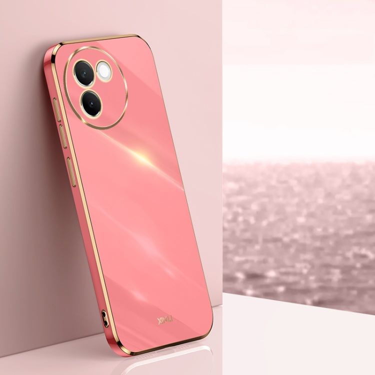 For vivo V30E XINLI Straight Edge 6D Electroplate TPU Phone Case(Hawthorn Red)