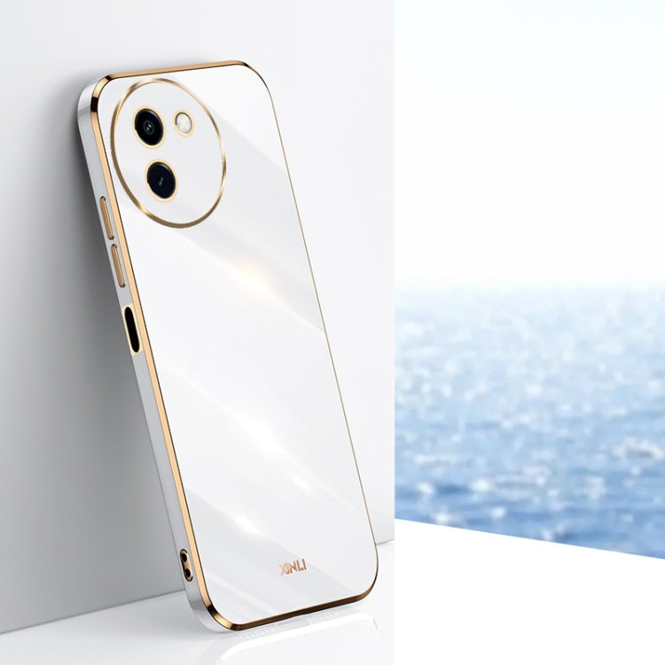 For vivo Y200i XINLI Straight Edge 6D Electroplate TPU Phone Case(White)