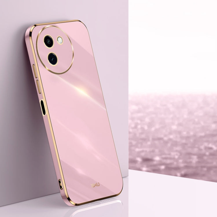 For vivo Y200i XINLI Straight Edge 6D Electroplate TPU Phone Case(Cherry Purple)