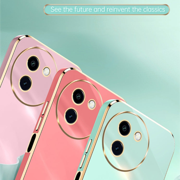 For vivo Y200i XINLI Straight Edge 6D Electroplate TPU Phone Case(Cherry Purple)