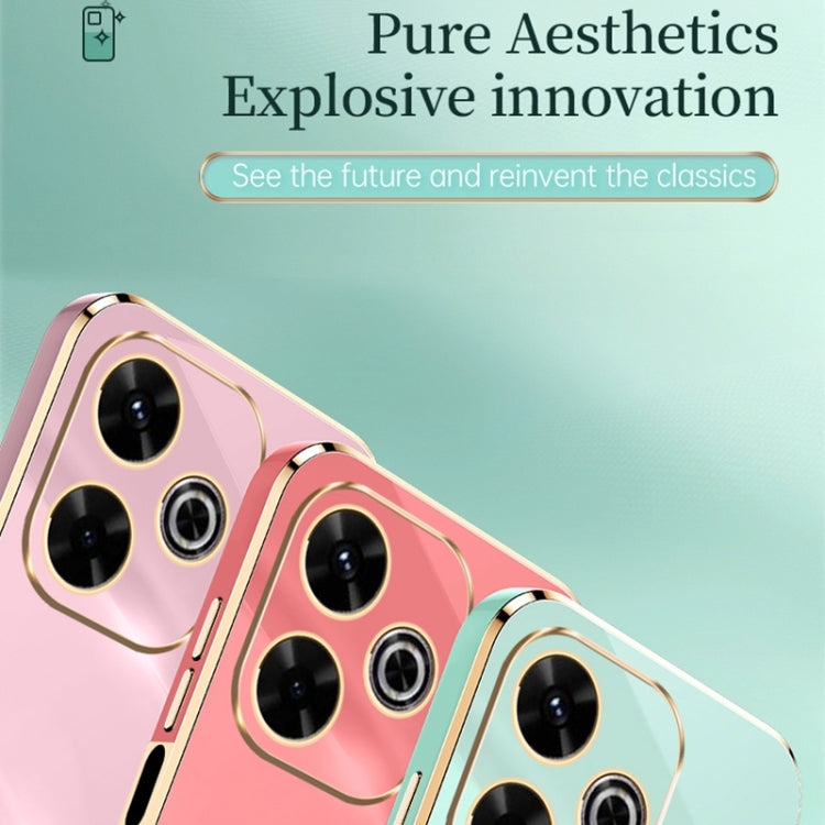For Redmi 13 4G XINLI Straight Edge 6D Electroplate TPU Phone Case(Hawthorn Red)