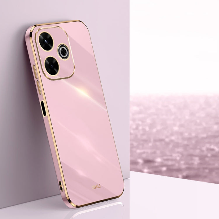 For Redmi 13 4G XINLI Straight Edge 6D Electroplate TPU Phone Case(Cherry Purple)