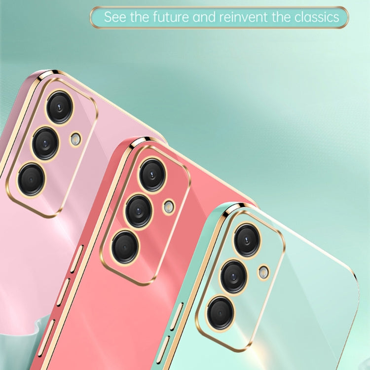 For Samsung Galaxy M55 XINLI Straight Edge 6D Electroplate TPU Phone Case(Cherry Purple)